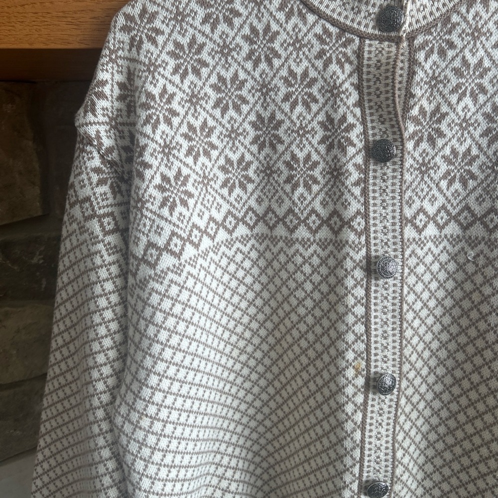 Gorgeous Women’s Fair Isle Brown Cream Patterned Women's Sweater L - Picture 6 of 8
